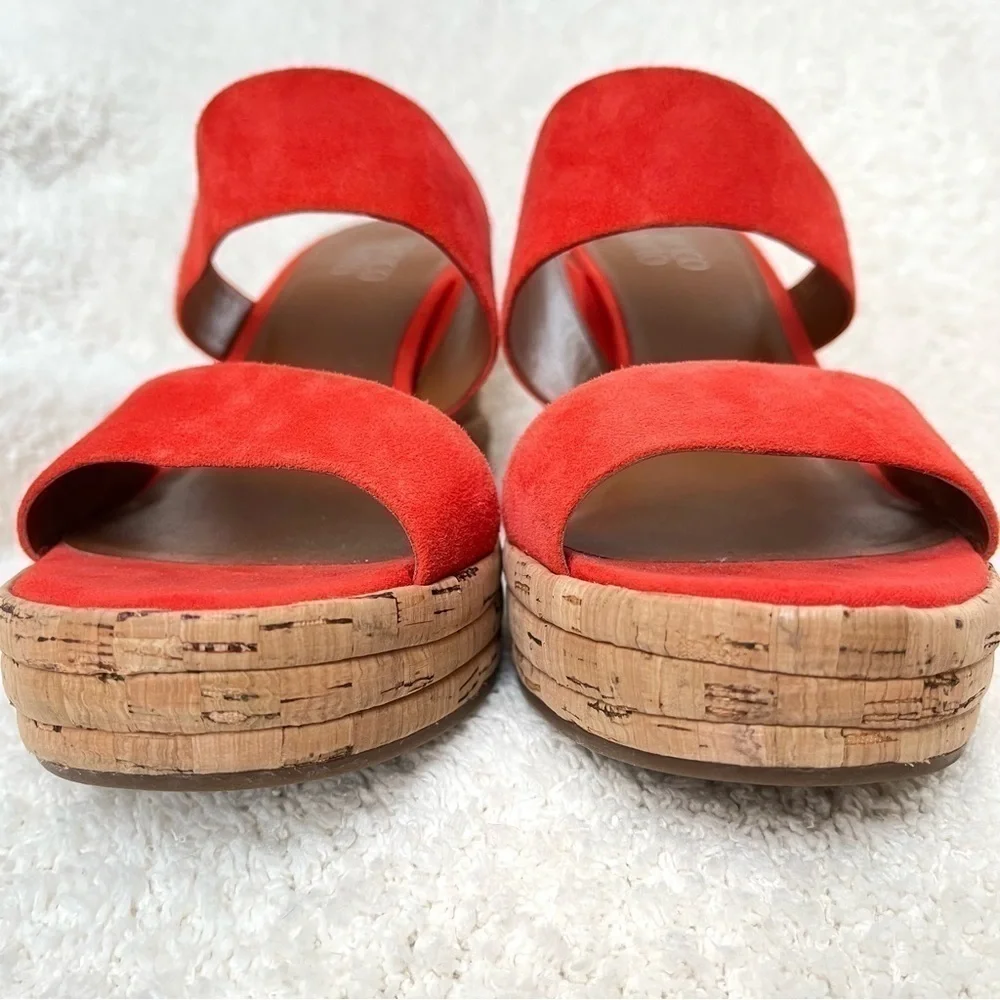 Franco Sarto Tangelo Fiore Wedge Platform Slip on Sandals 4” Cork Size 8.5 M